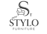 Brand logo for Stylo Furniture featuring a stylized chair icon and bold serif typography that reads 'Stylo Furniture' with 'new' styling.